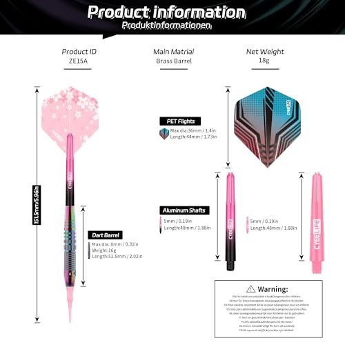 Soft Tip Darts Set - Professional Darts Plastic Tip Sets with Brass Barrel +
