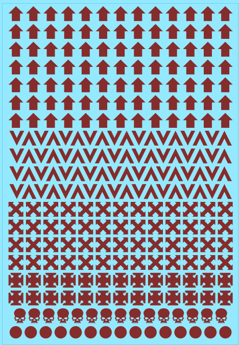 Dark Red Battleline Squad Role Markings Transfer Sheet A6