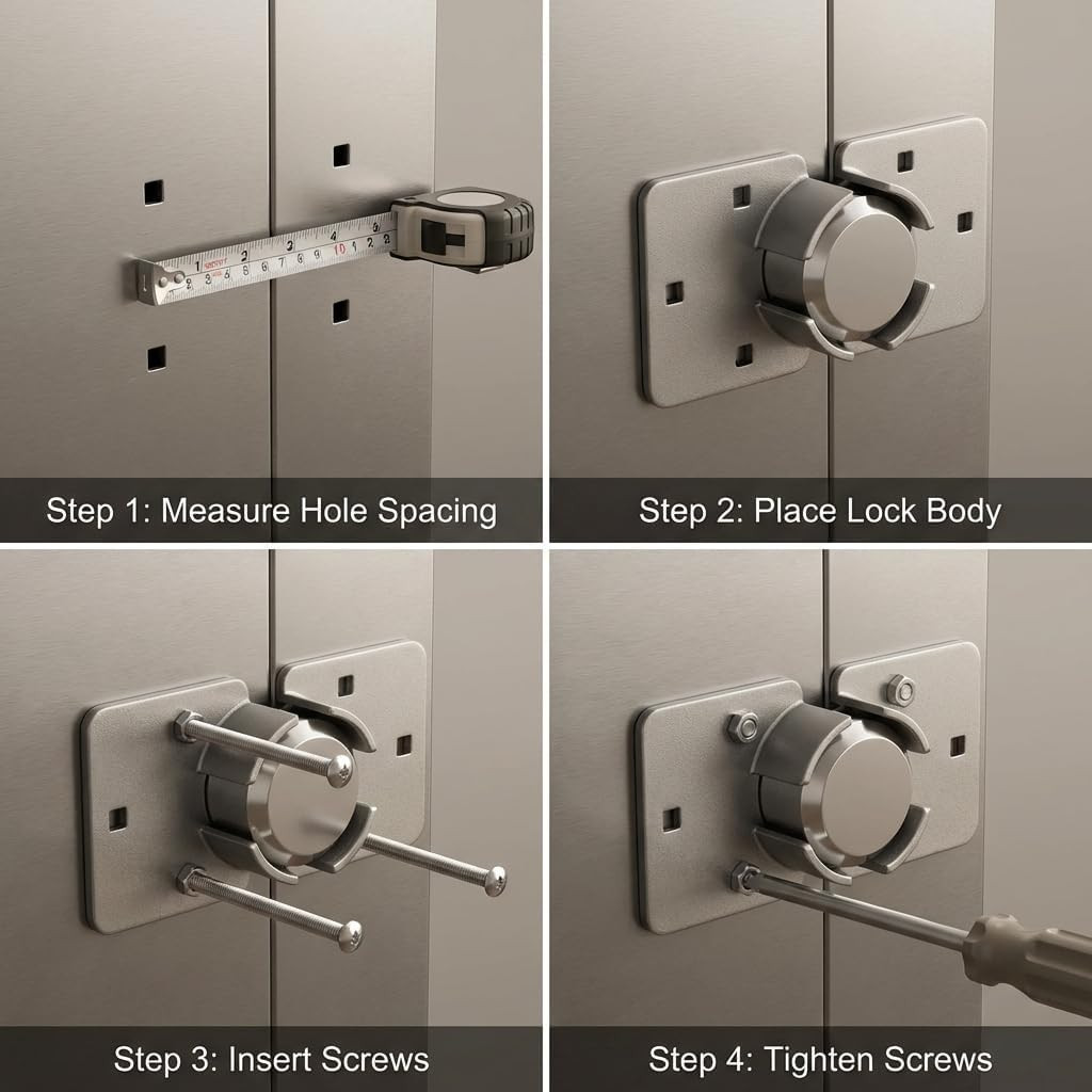 Solid Steel Puck Lock Set with Hasp – Reinforced Security Design for Trucks, Van