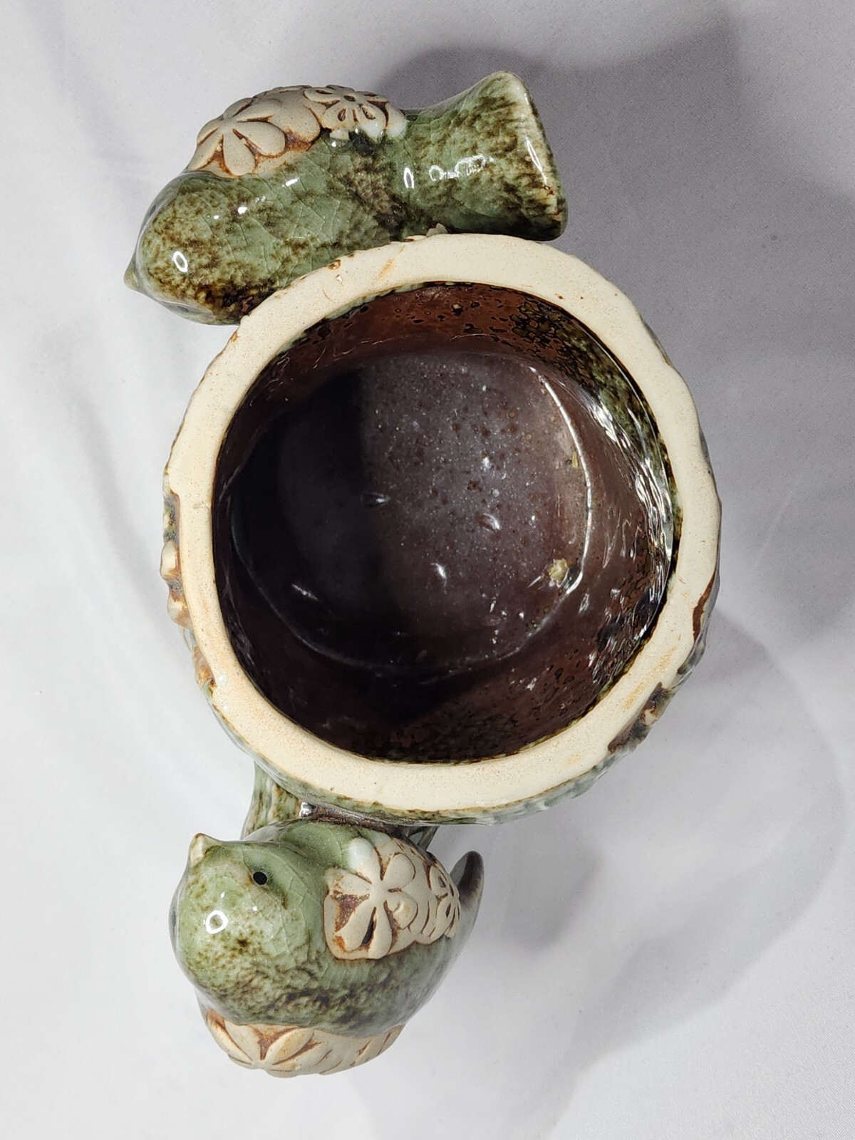 Ceramic Bird Stump Planter