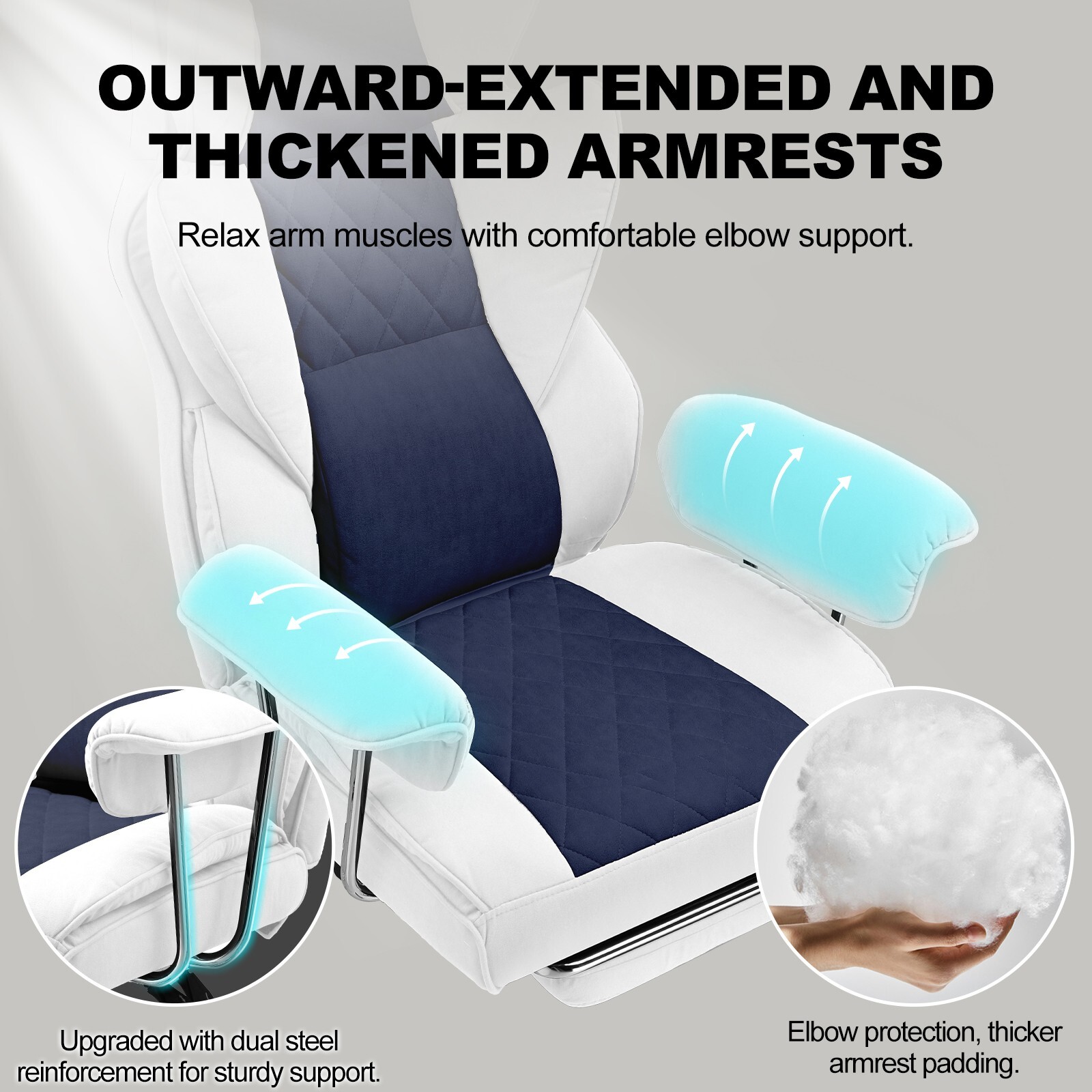 Gaming Office Chair with Pocket Spring Lumbar Support, Ergonomic Chair with Foot