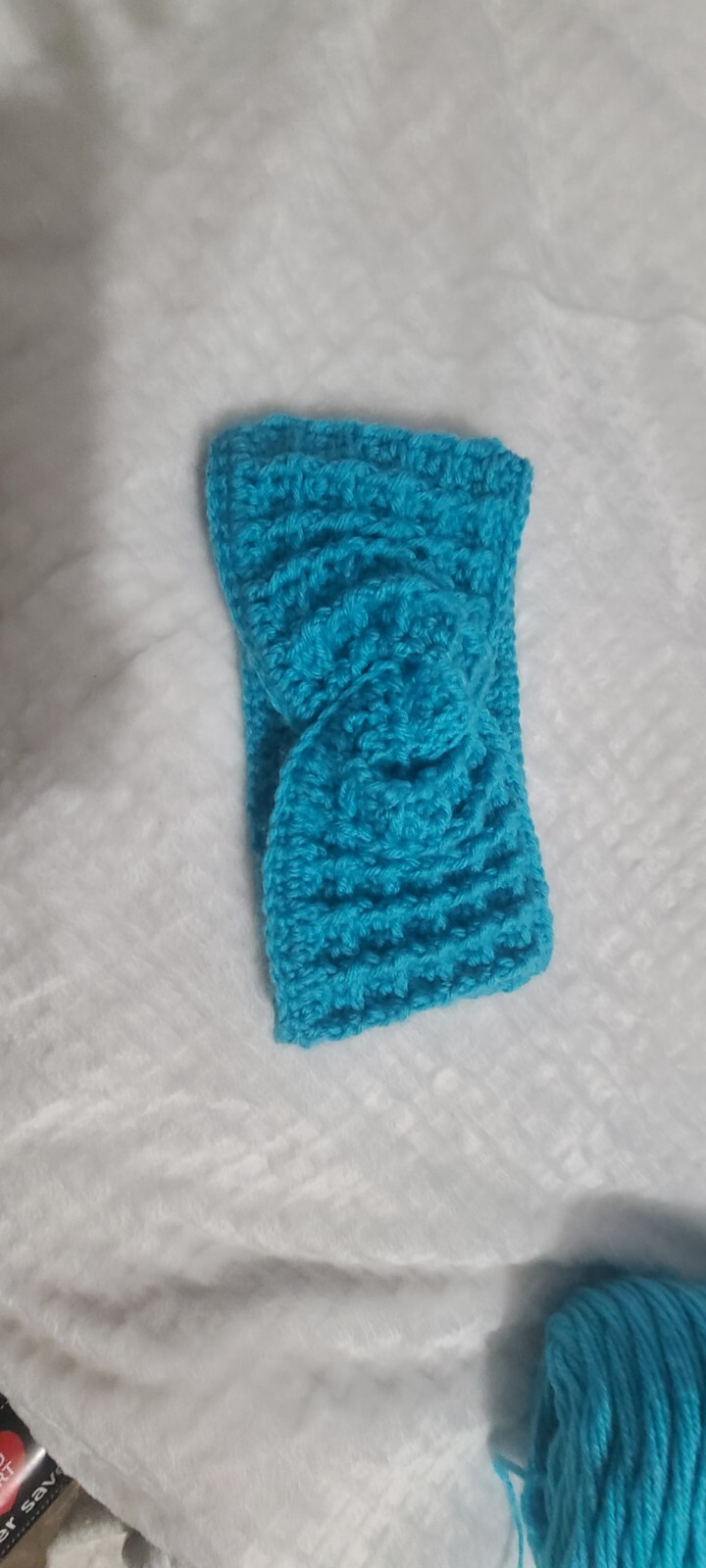 Handmade Blue Twist Style Ear Warmer