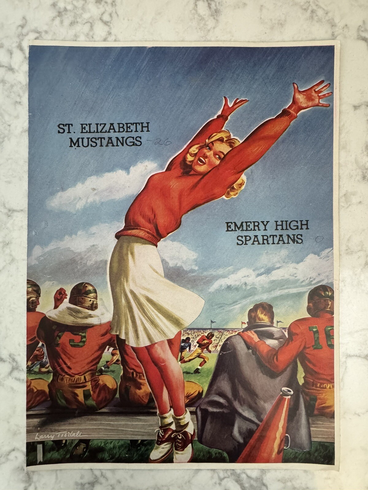 Vintage 1946 Football Program. Coca-Cola Advertising St. Elizabeth vs Emery High