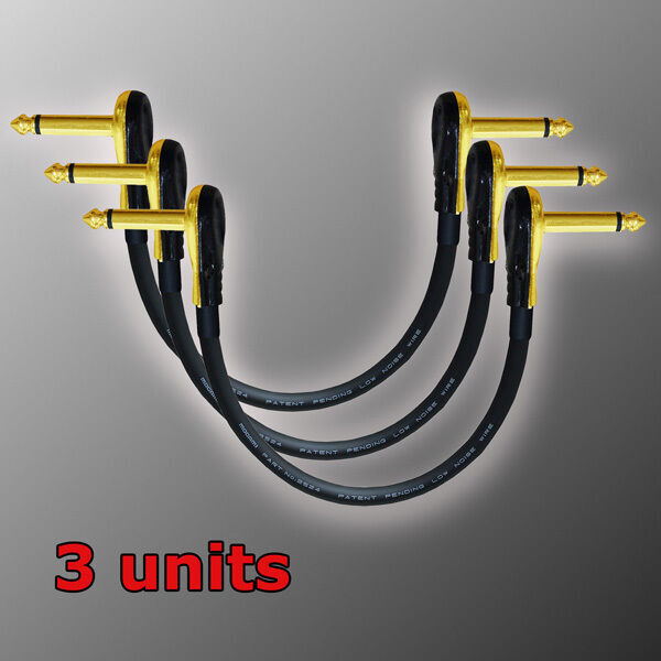 3-Pack Mogami 2524 Pedal Effects, Patch, instrument cable Gold connectors