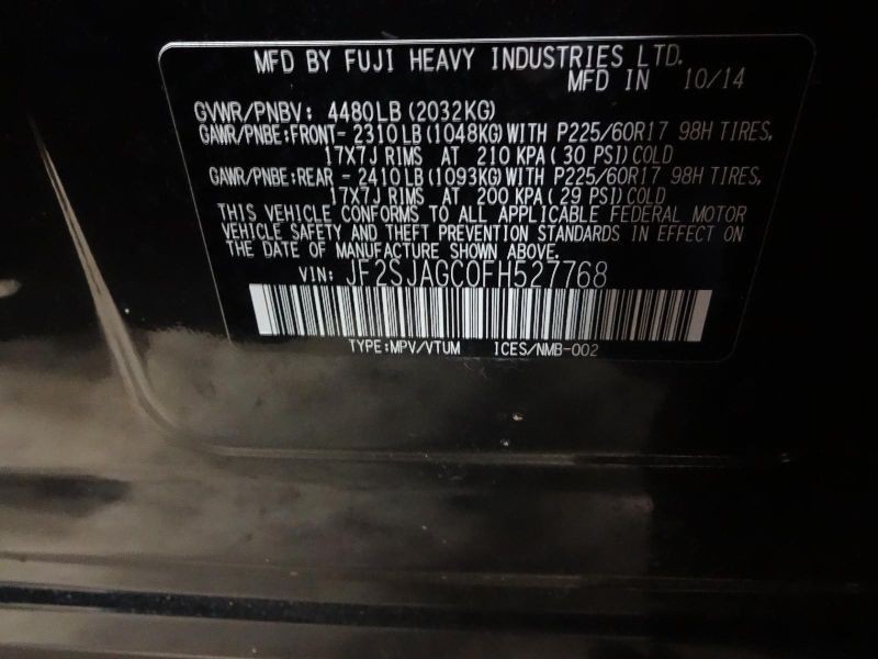 FORESTER 2015 Transmission Shift Assembly 179370