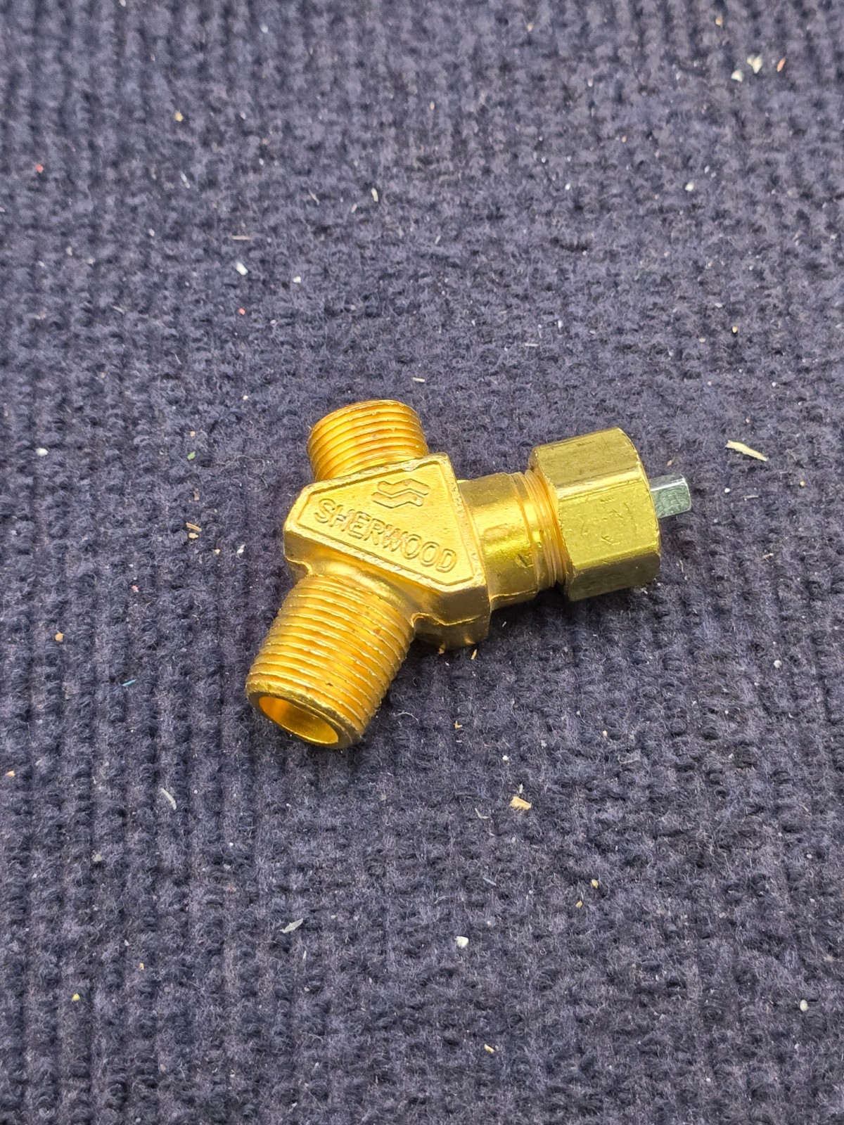 (QTY 6) Sherwood Valve CGA200 3/8" Male NGT Small Brass Acetylene Y-Shaped Valve