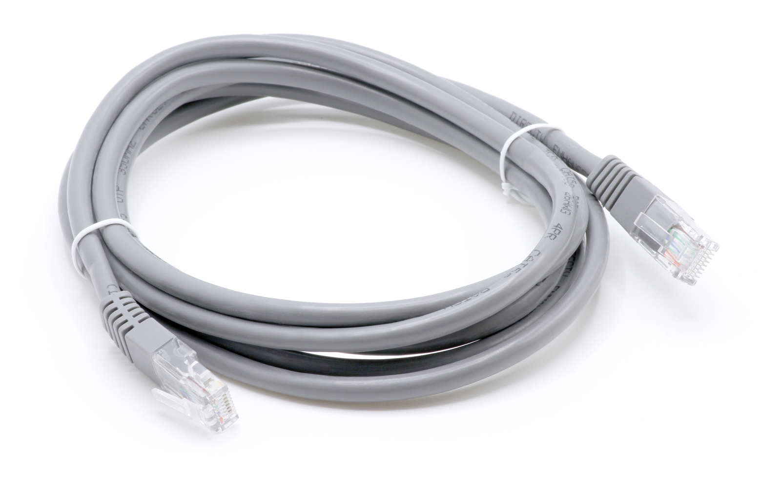 7 Foot Grey - Ethernet Network Cable - Cat5e Patch Cord - 7 Ft - LAN - 10 Pack