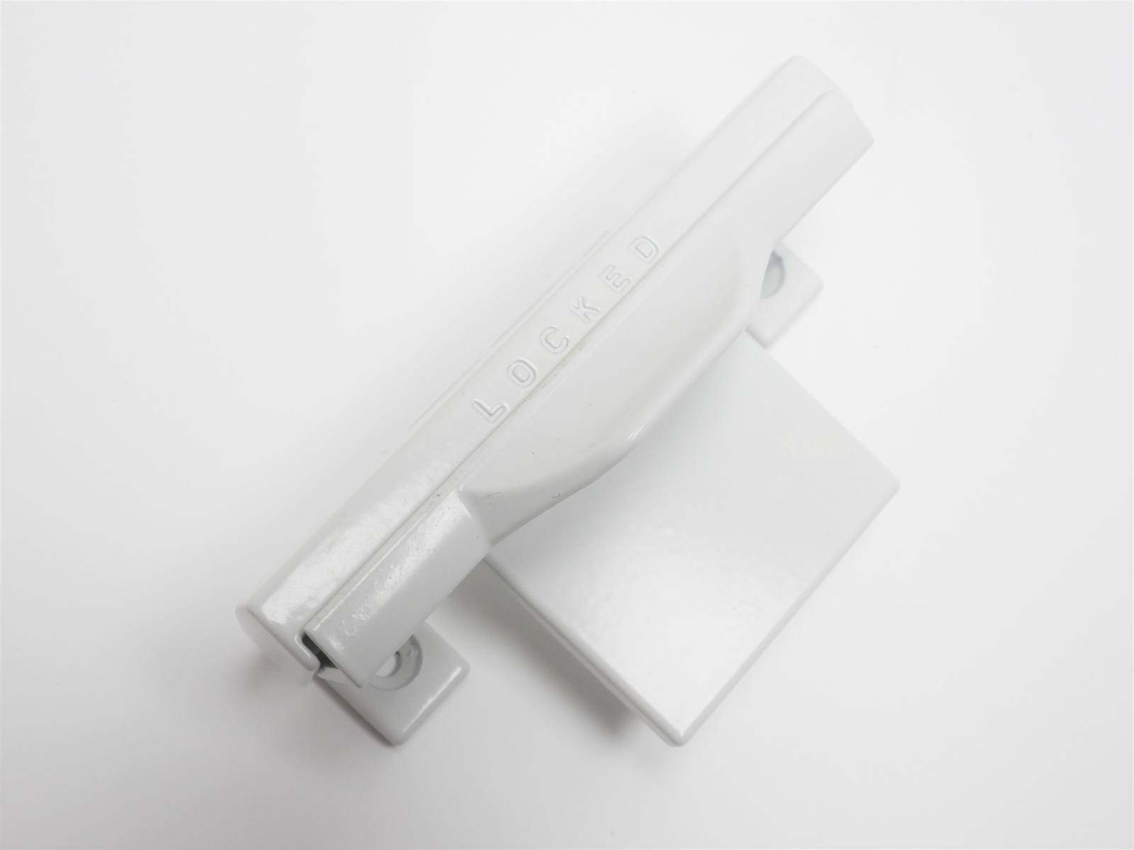 CGI 632-W Egress Window Latch Lock Handle WHITE w/ CGI Logo