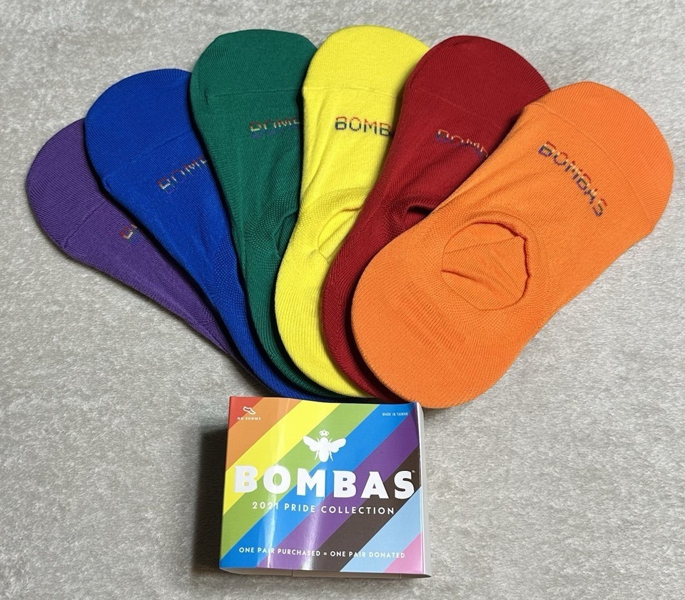 Bombas Women's No Show Multicolor Socks 6-Pack Size Medium