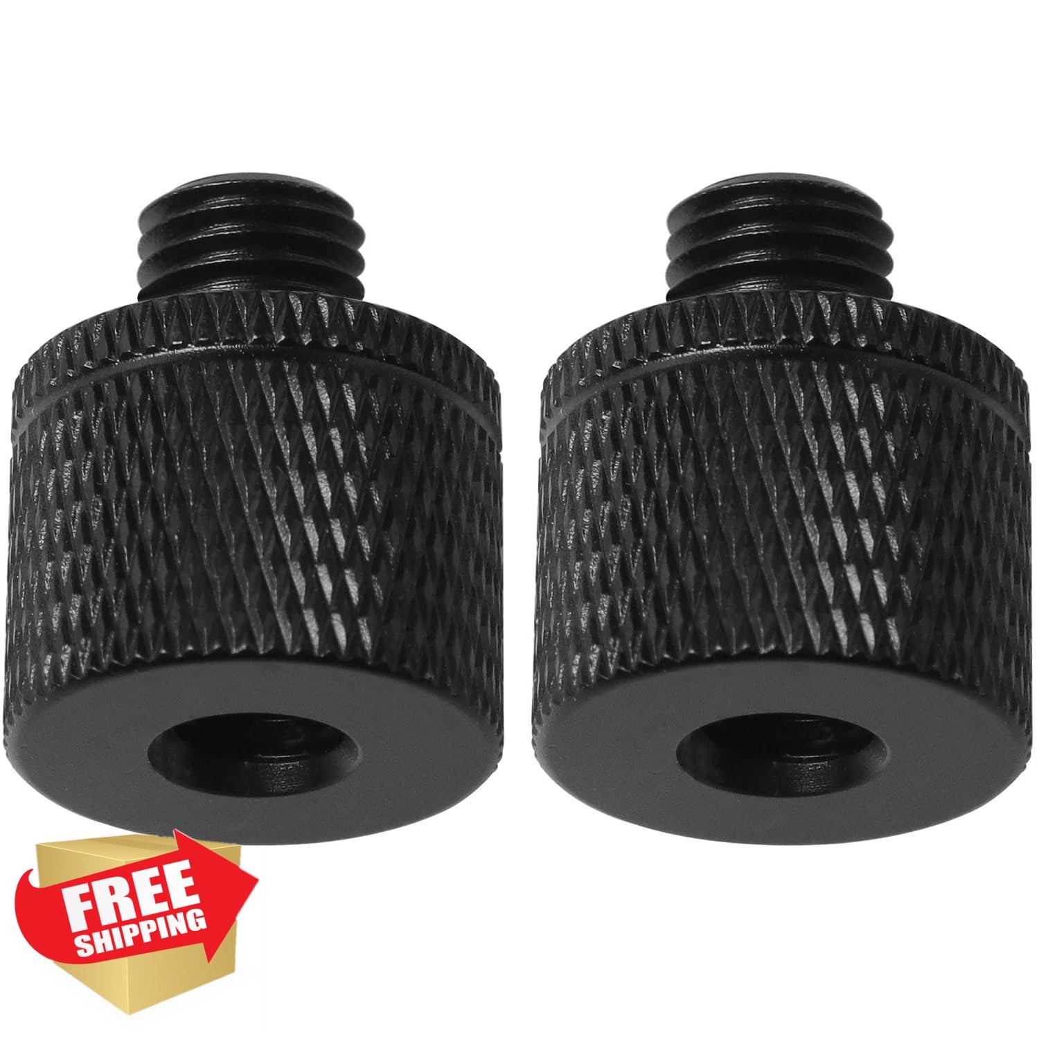 LUORNG 2PCS 1/4 Female to M8 Male Tripod Screw Adapter for Mic Stands