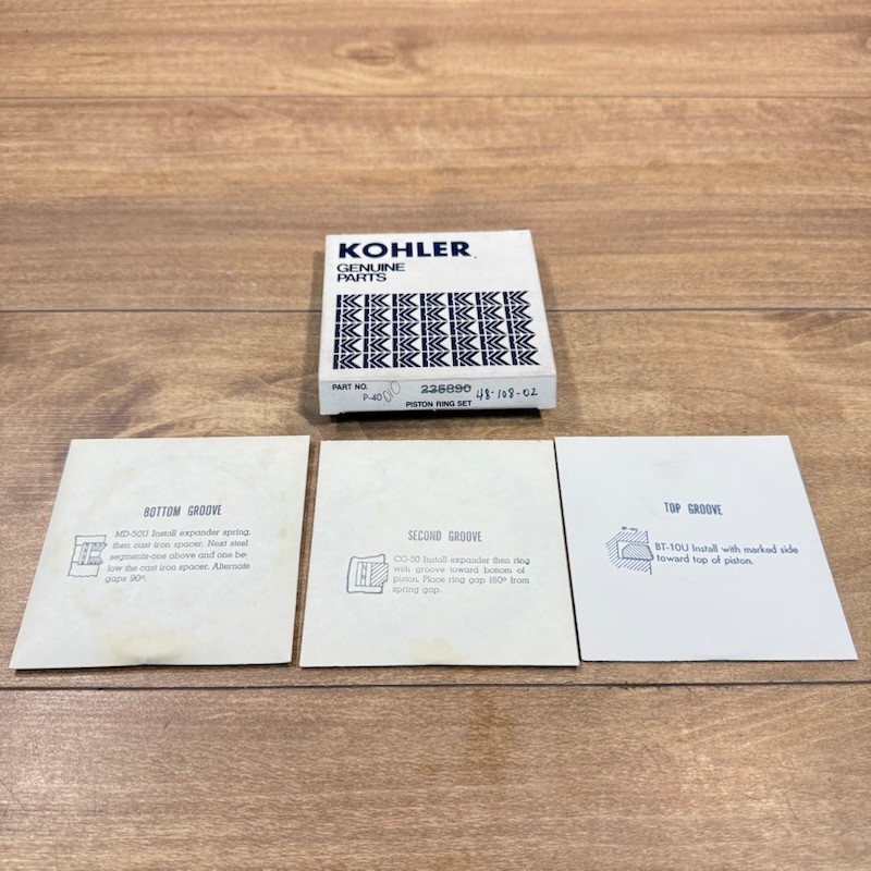 New KOHLER OEM NOS PISTON RING SET / .010" OVER / 48 108 02