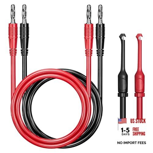 4mm Banana Plug Test Leads with Wire Piercing Probes Test Leads Kit Red&Black