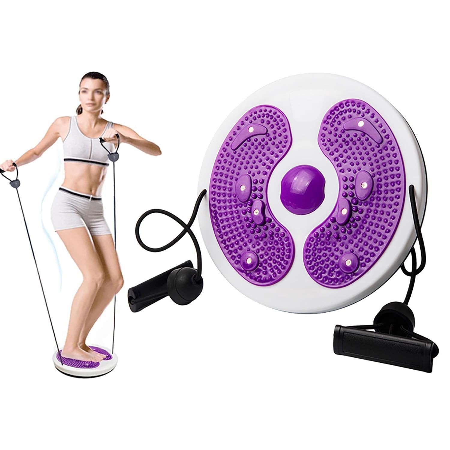 Ab Twist Waist Disc Board,Adjustable Waist Trainer Twisting Disc with Handles...