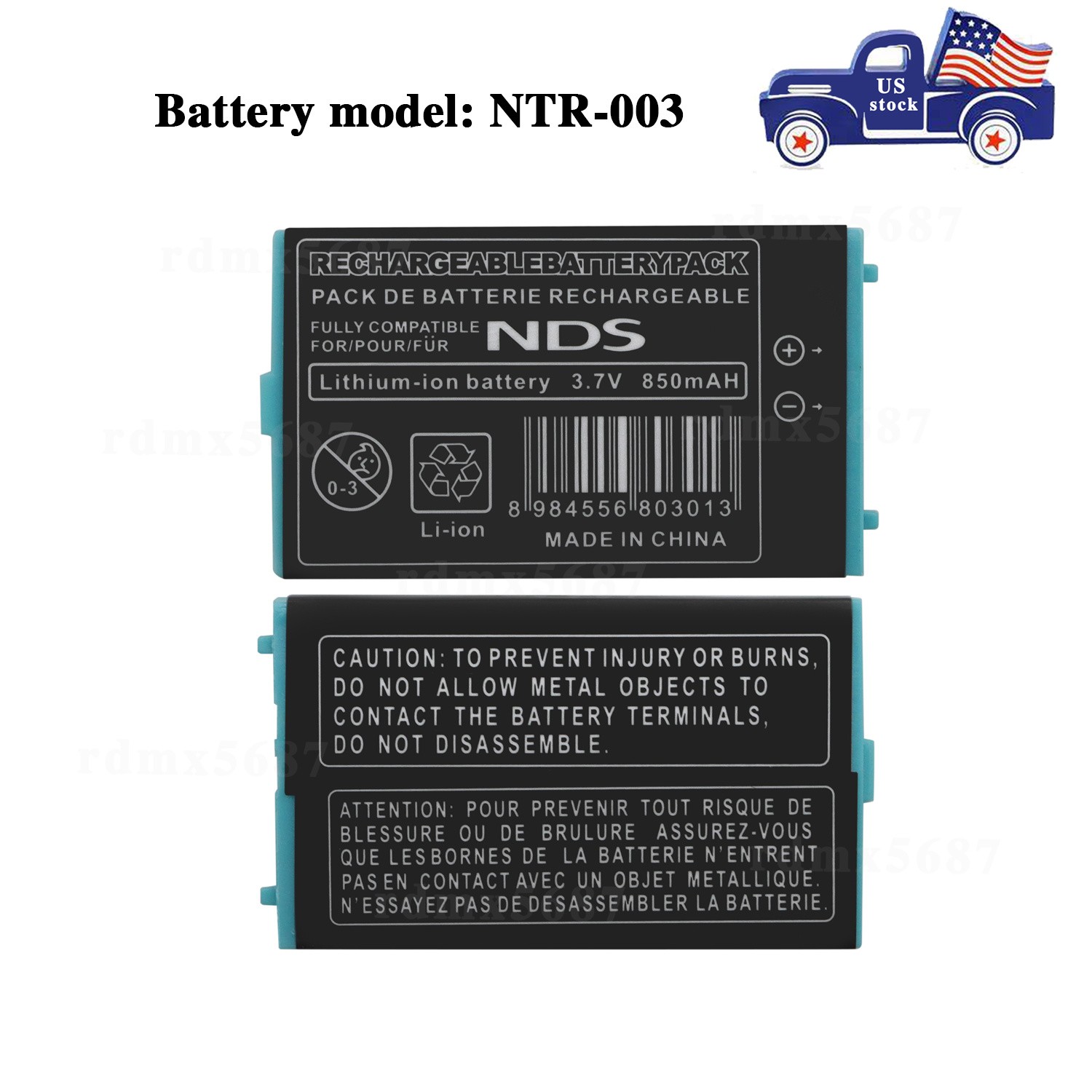 For Nintendo DS NDS NTR-003 NTR-001 NTR003 NTR001 Li-Ion Rechargeable Battery