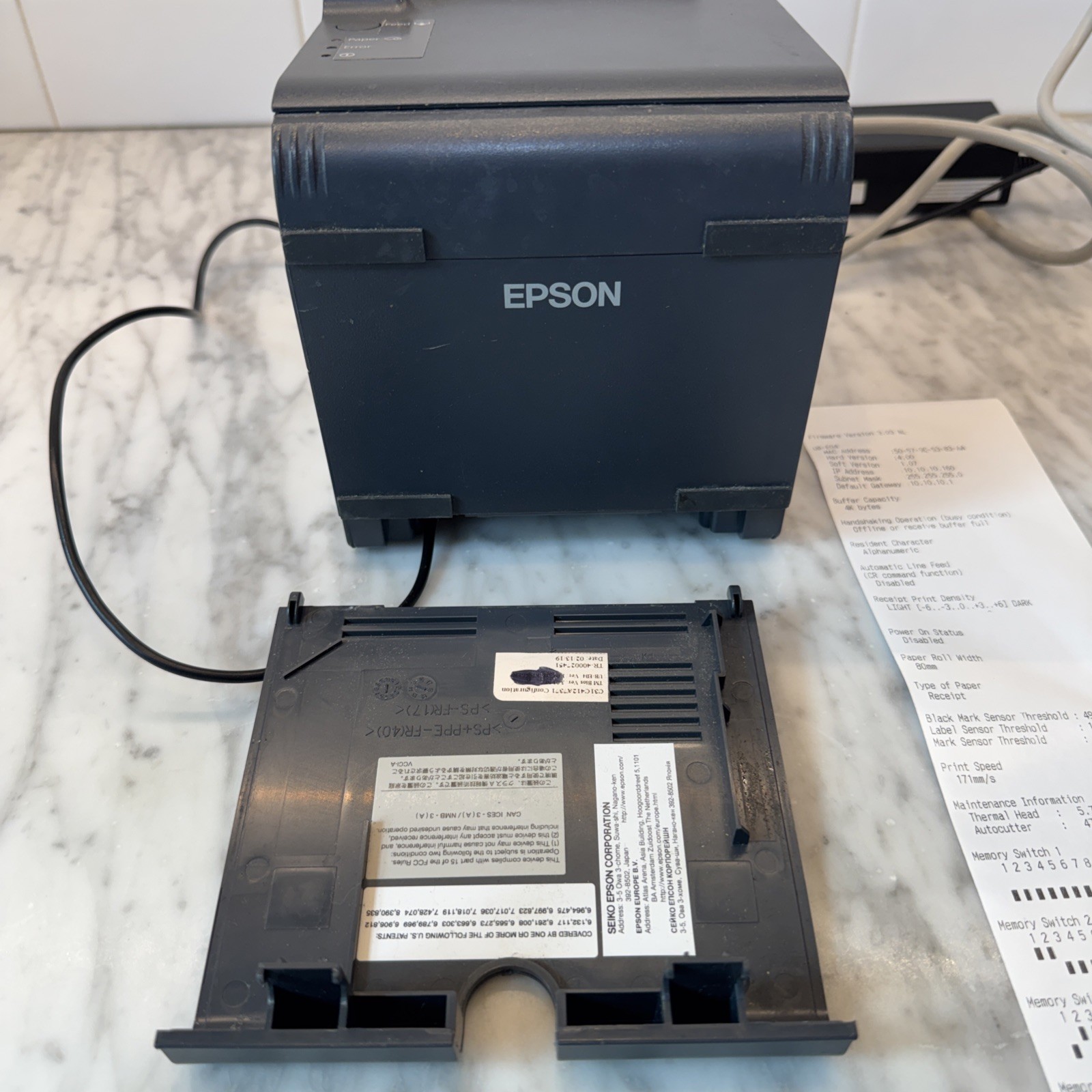 Epson TM-L90 M313A Thermal Label Printer with Power Cable