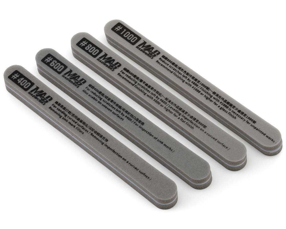MADWORKS Oh Yeah! Sanding Sponge Stick Set (4) (400/600/800/1000 Grit)