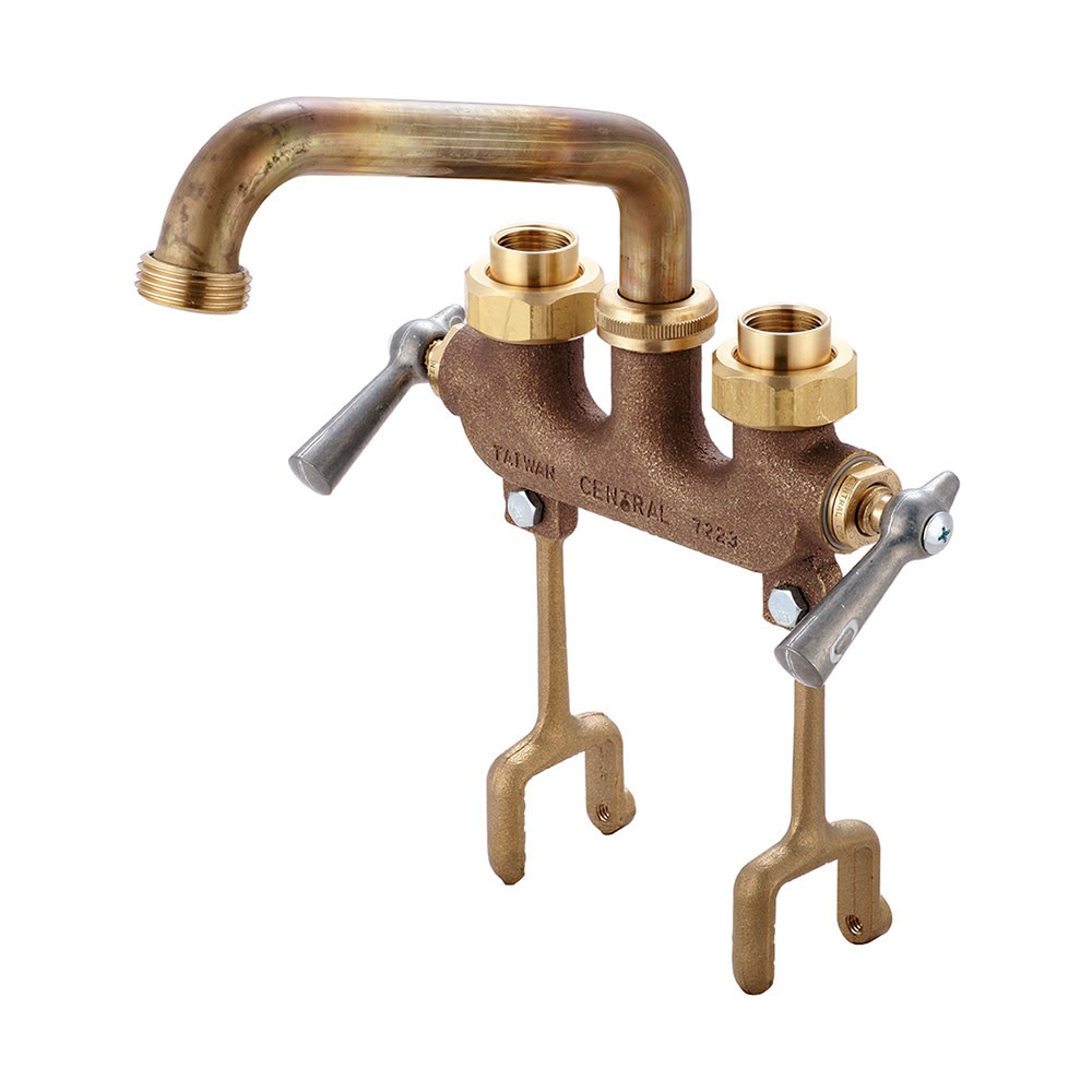 Central Brass 0468 Brass Two Handle Laundry Faucet With Extended Straddle Legs