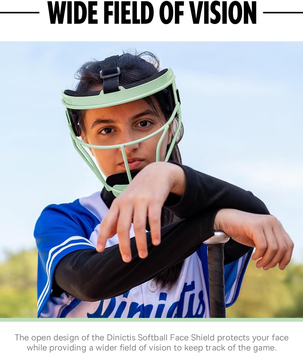 Dinictis Softball Face Mask Lightweight Comfortable Wide Vision Durable Safe