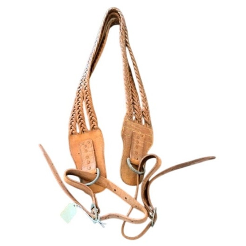 Vintage Hand Braided Leather Western Horse Tack Harness Strap Brown 35.5"