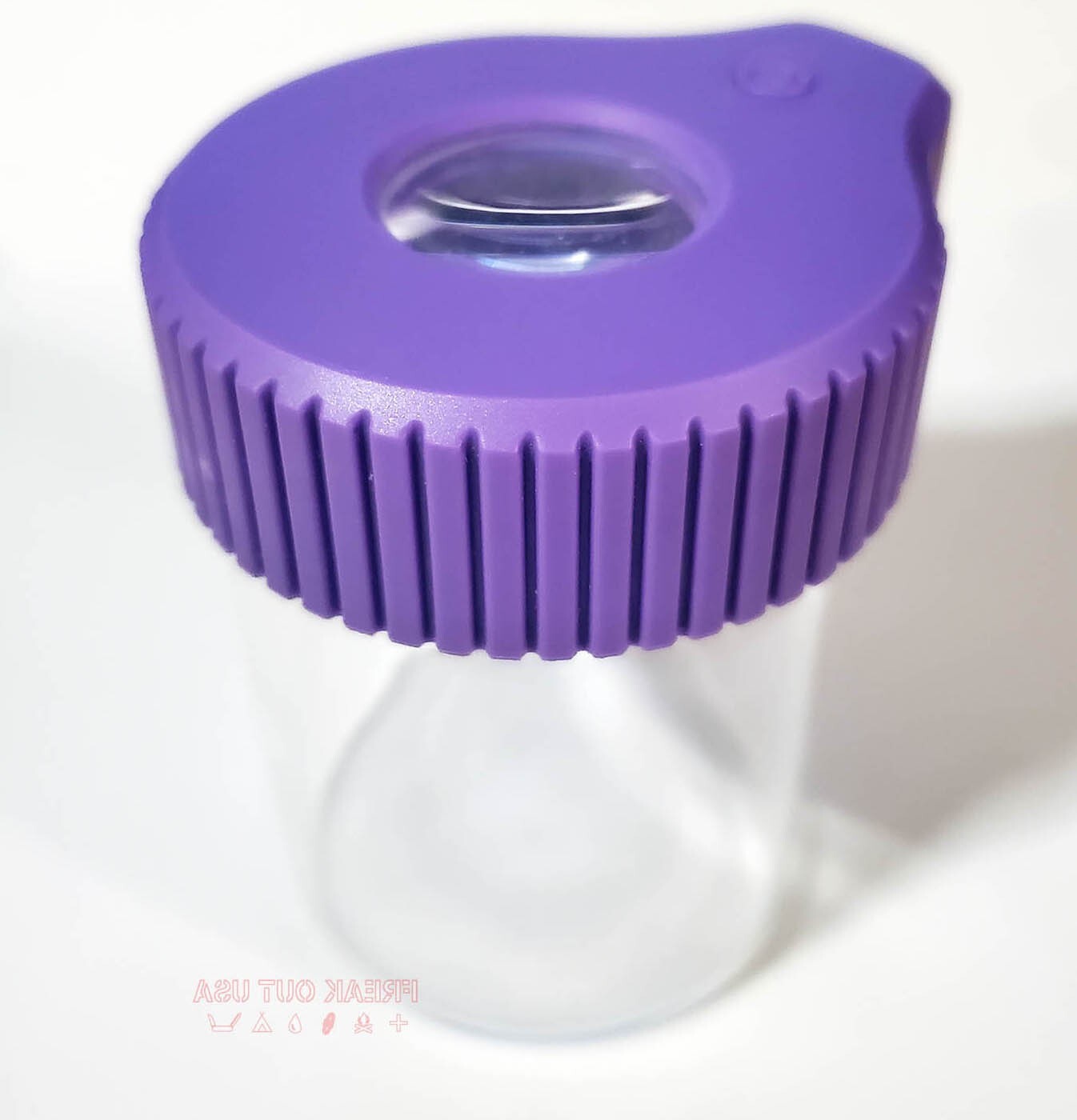 LED storage jar PURPLE for bug collecting airtight magnifying glass container