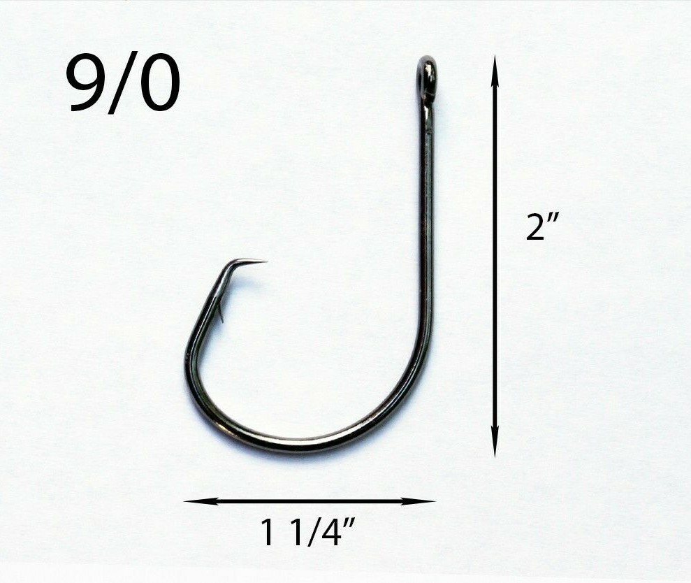 PACK OF 25 Size 9/0 TACKLEWORKS Circle Non Offset Inline Hooks 7381