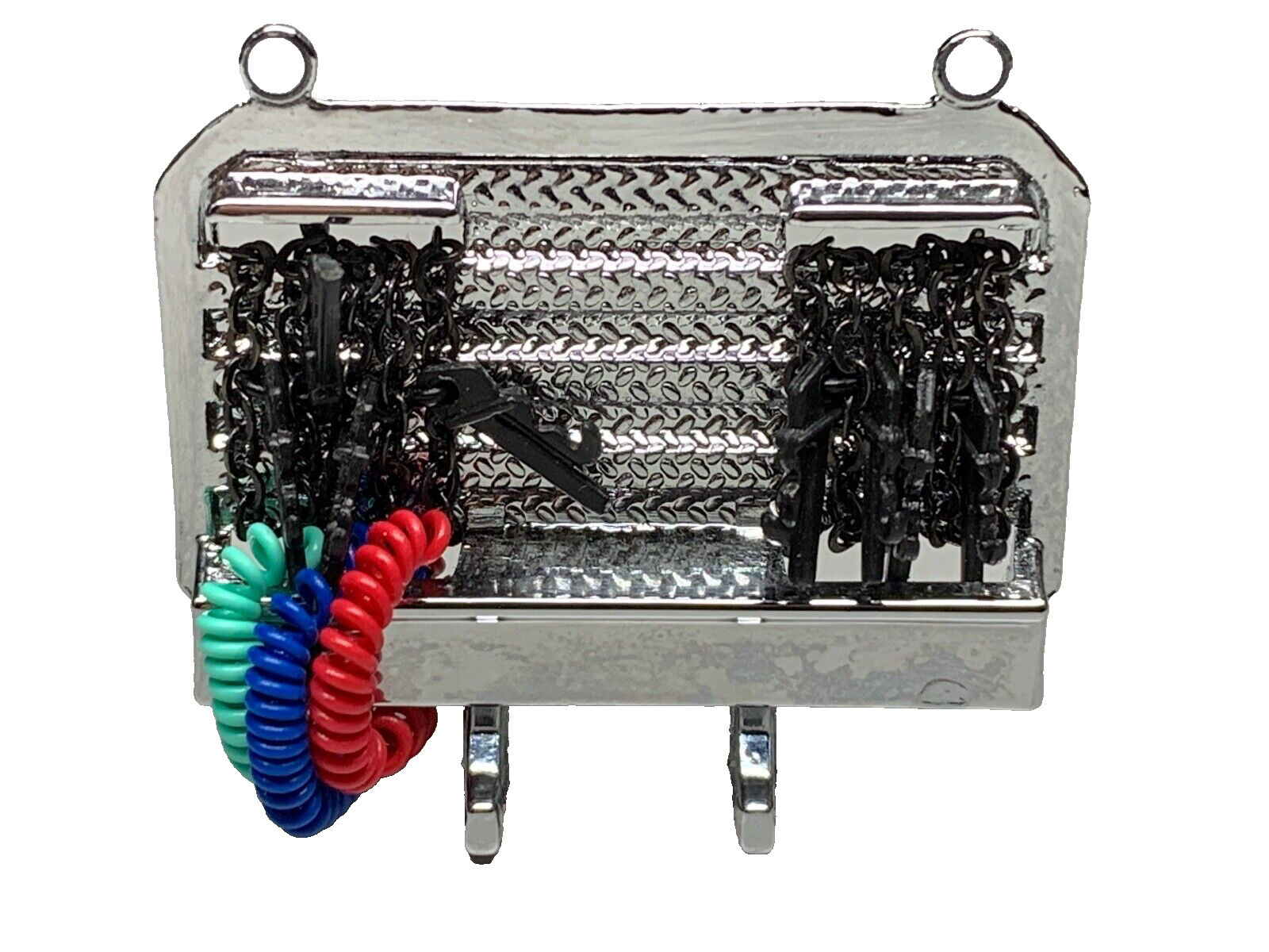 1/64 DCP PARTS CHROME HEADACHE RACK W/ LINES & CHAINS