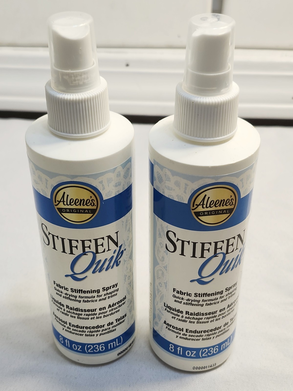 Set Of 2 Aleene's 15581 Stiffen-Quick Fabric Stiffening Spray 8OZ New