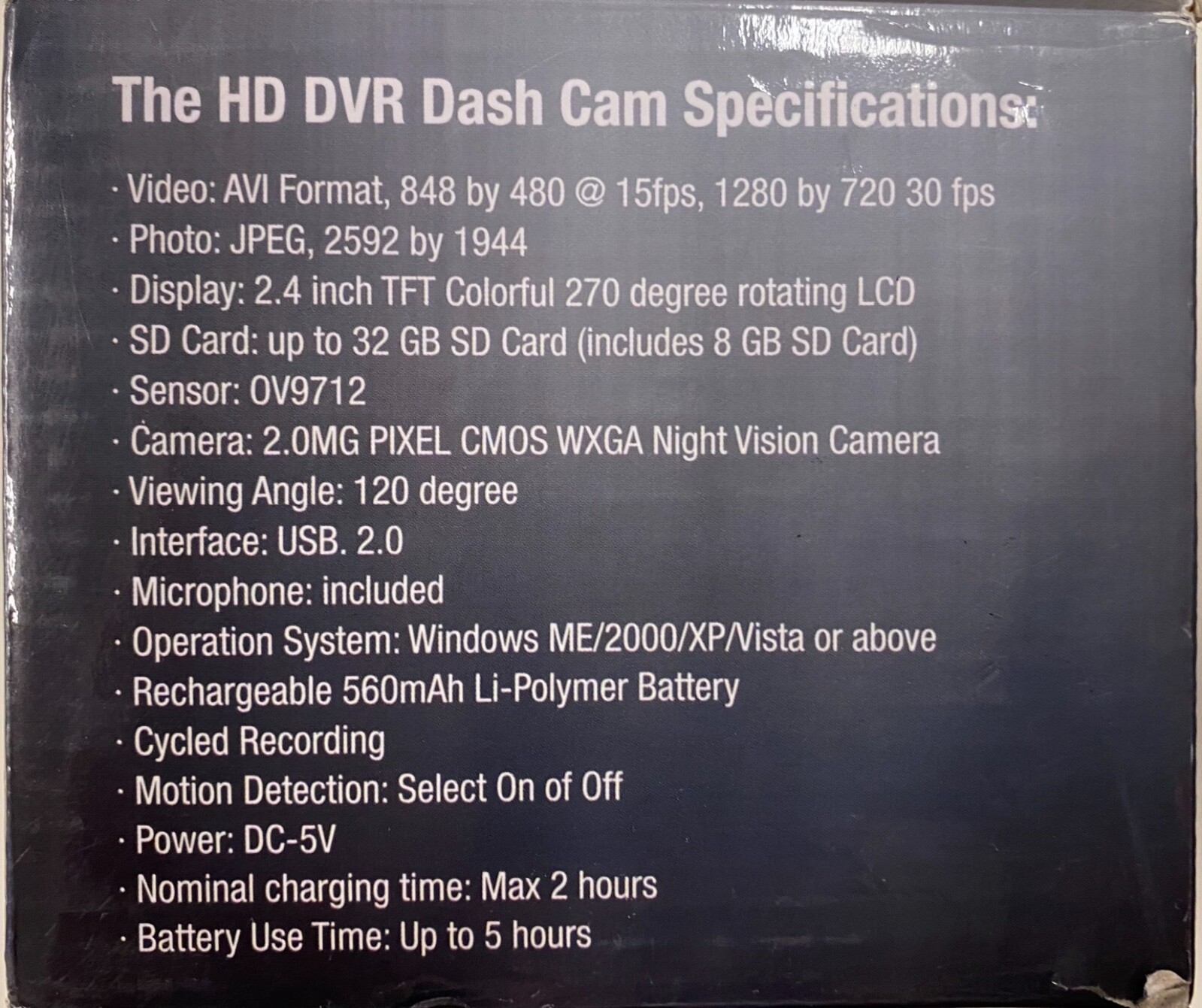 Top Dawg Electronics HD DVR Dash Cam (TDDCAM-01)