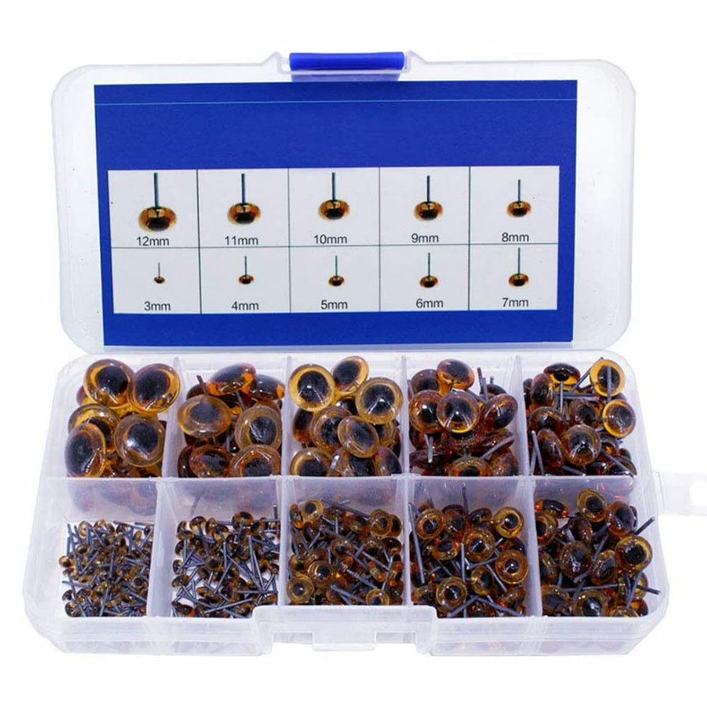 100Piece Amber Glass Eyes Kits For Needle Felting Bears Dolls Decoys Sewing NEW