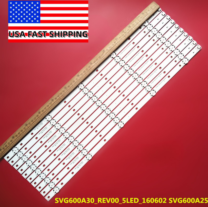 10pcs LED Strips for Vizio E60-E3 SVG600A30_Rev00_5LED_160602 SVG600A25