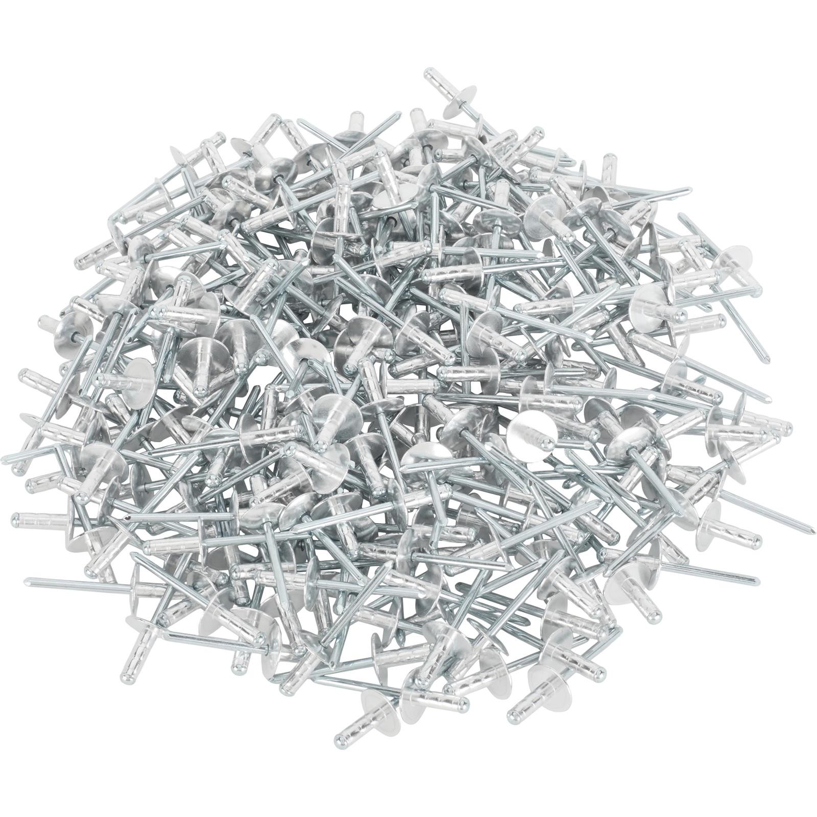 Multi-Grip Pop Rivets, 3/16 ", Large Head, Box of 250