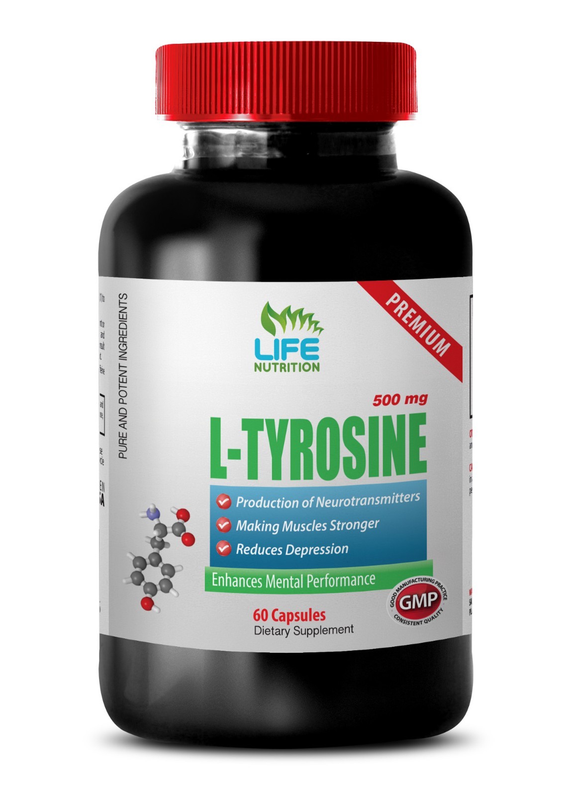 l-tyrosine powder - L-Tyrosine 500mg - 1 Bottle - amino acid supplement