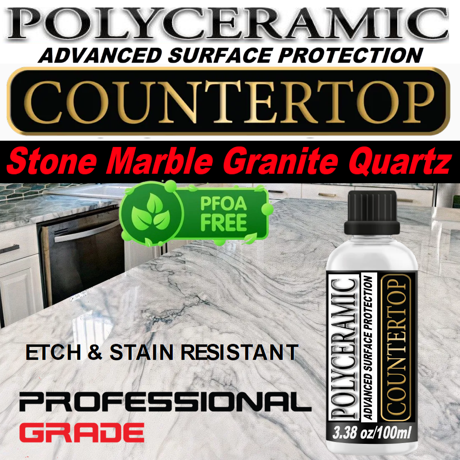 STONE SEALER POLYCERAMIC CLEAR COATING FOR BEST ETCH & STAIN RESISTANT