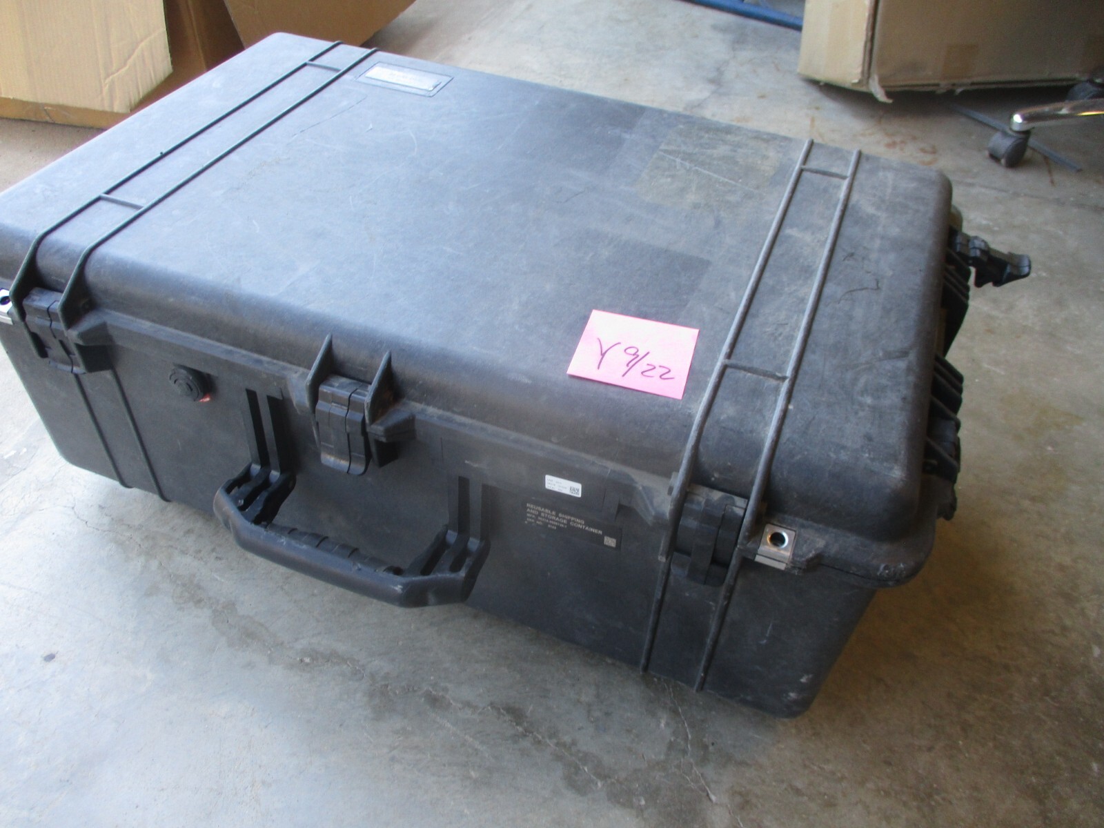 Used Pelican-Style Shipping Case, 50cal DCM, Foam Padding,Nice Cond. 20x31x11"OD