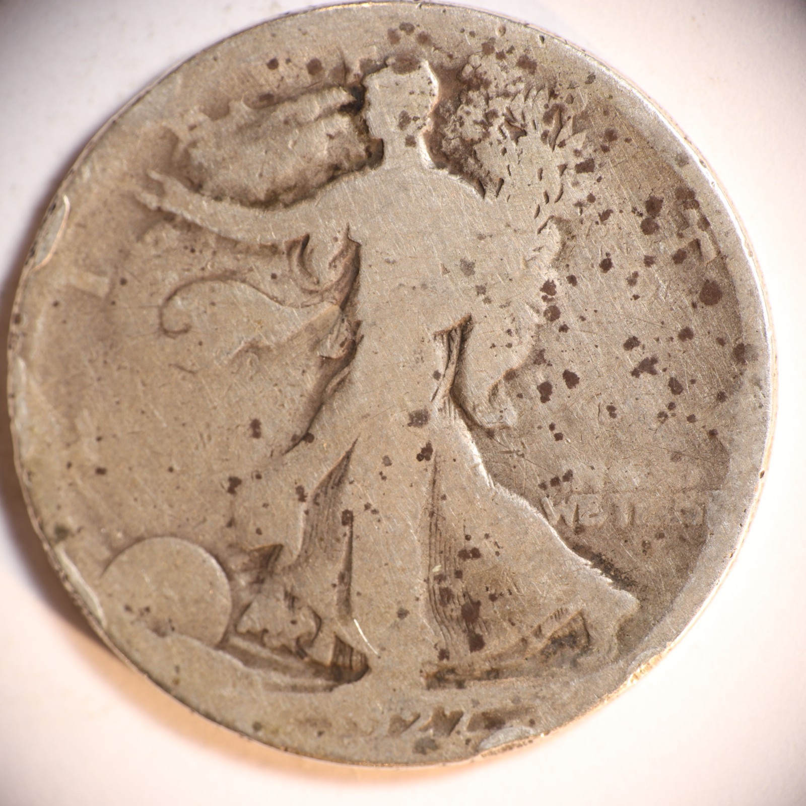 1927 S Walking Liberty Half Dollar 50C Cents Coin Silver, Abt Good, Album Filler