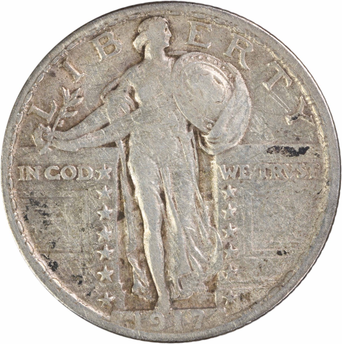 1917 Standing Liberty Silver Quarter Type 2 EF Uncertified #103