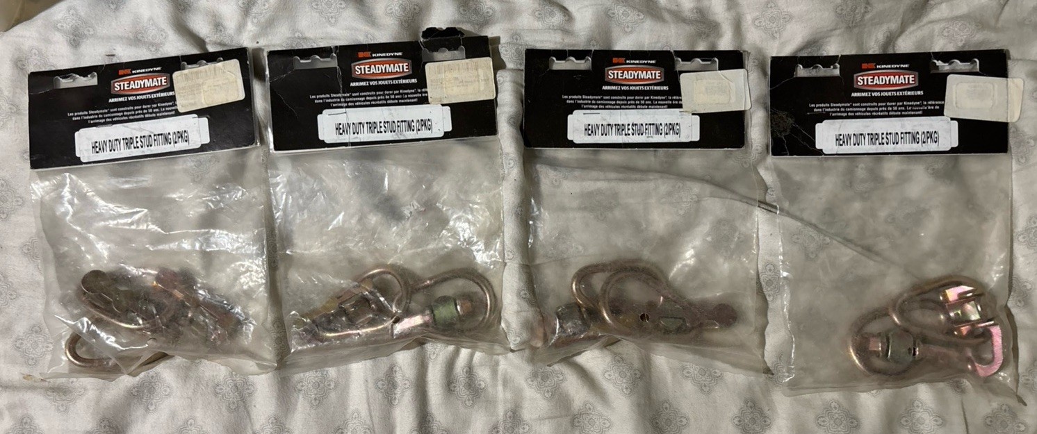 Steadymate Heavy Duty Triple Stud  Fitting with Pear Shape Ring Lot Of 8 New