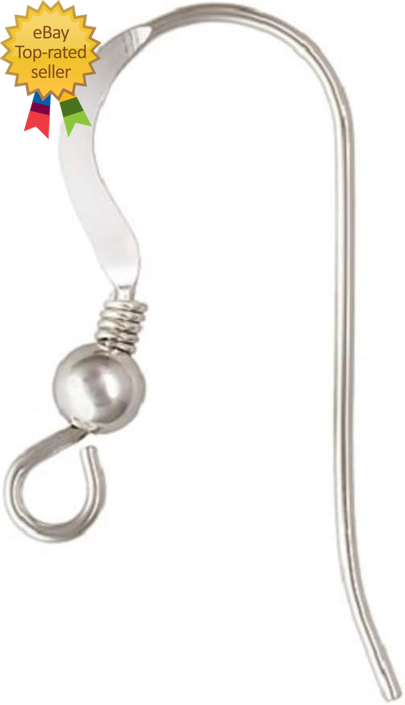 Regal Findings 10 Pieces solid Sterling Silver 925 Flat French Hook Ear Wires