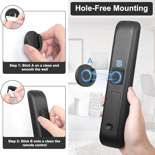 Magnetic Remote Control Holder Wall Mount, 4 Pack TV Remote Control Black