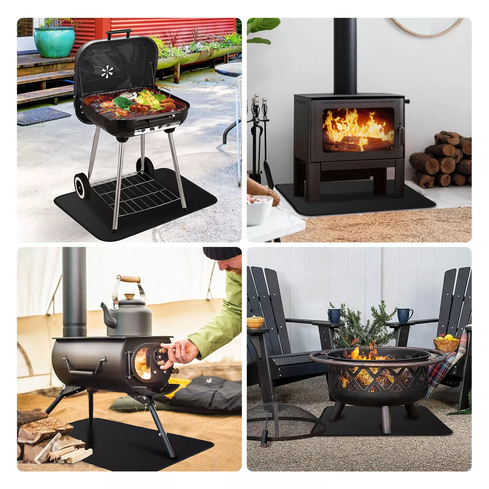 NEW Under Grill Mats for Outdoor Grill, Fireproof Reusable Grill Mat 48" x 30"