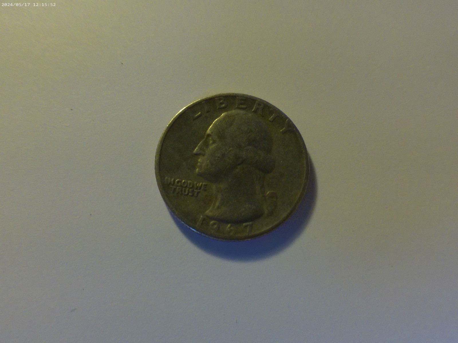 1967-P Washington Quarter Error on Obverse
