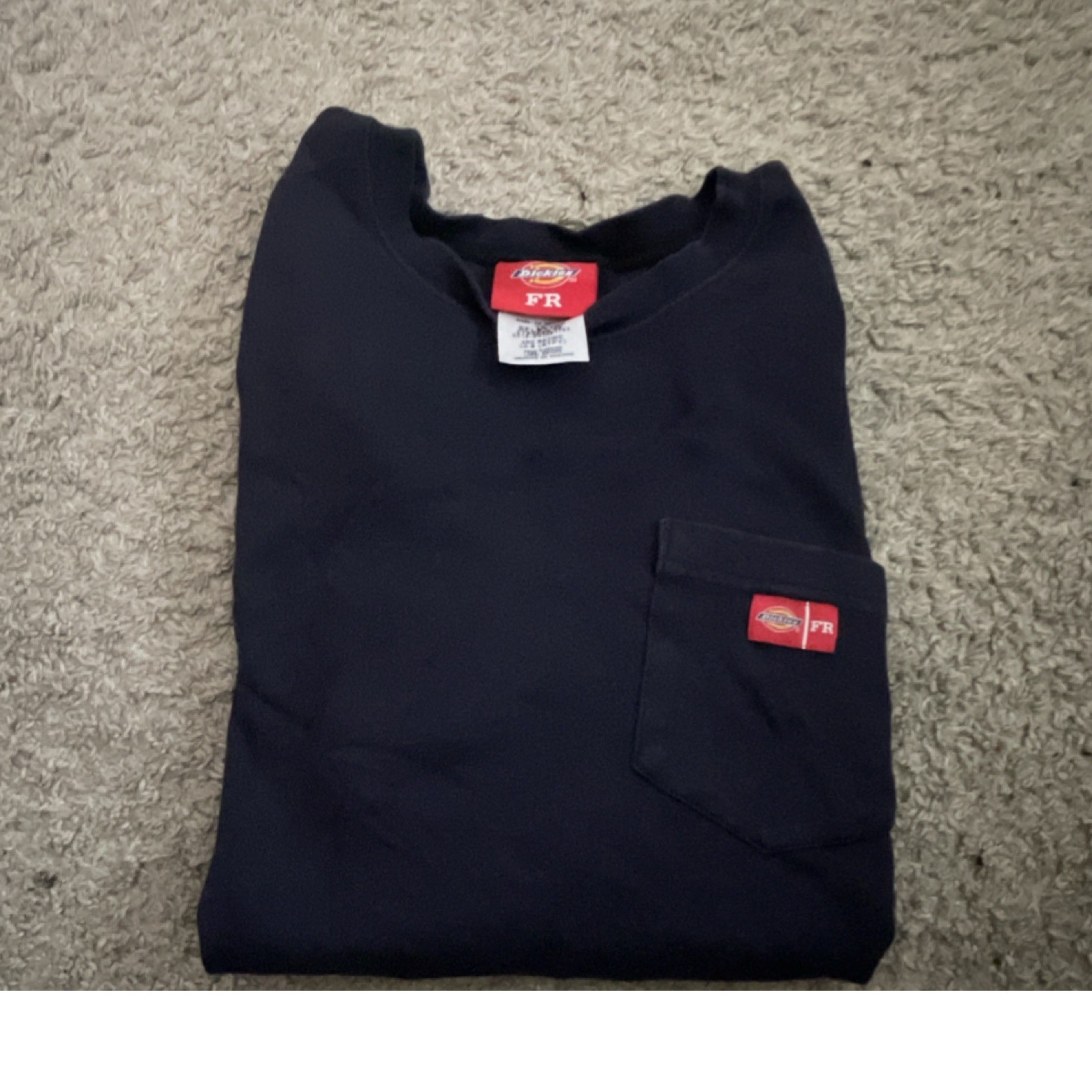 Dickies Navy Work Shirt Unisex FR with Chest Pocket, FR, Unisex, Navy