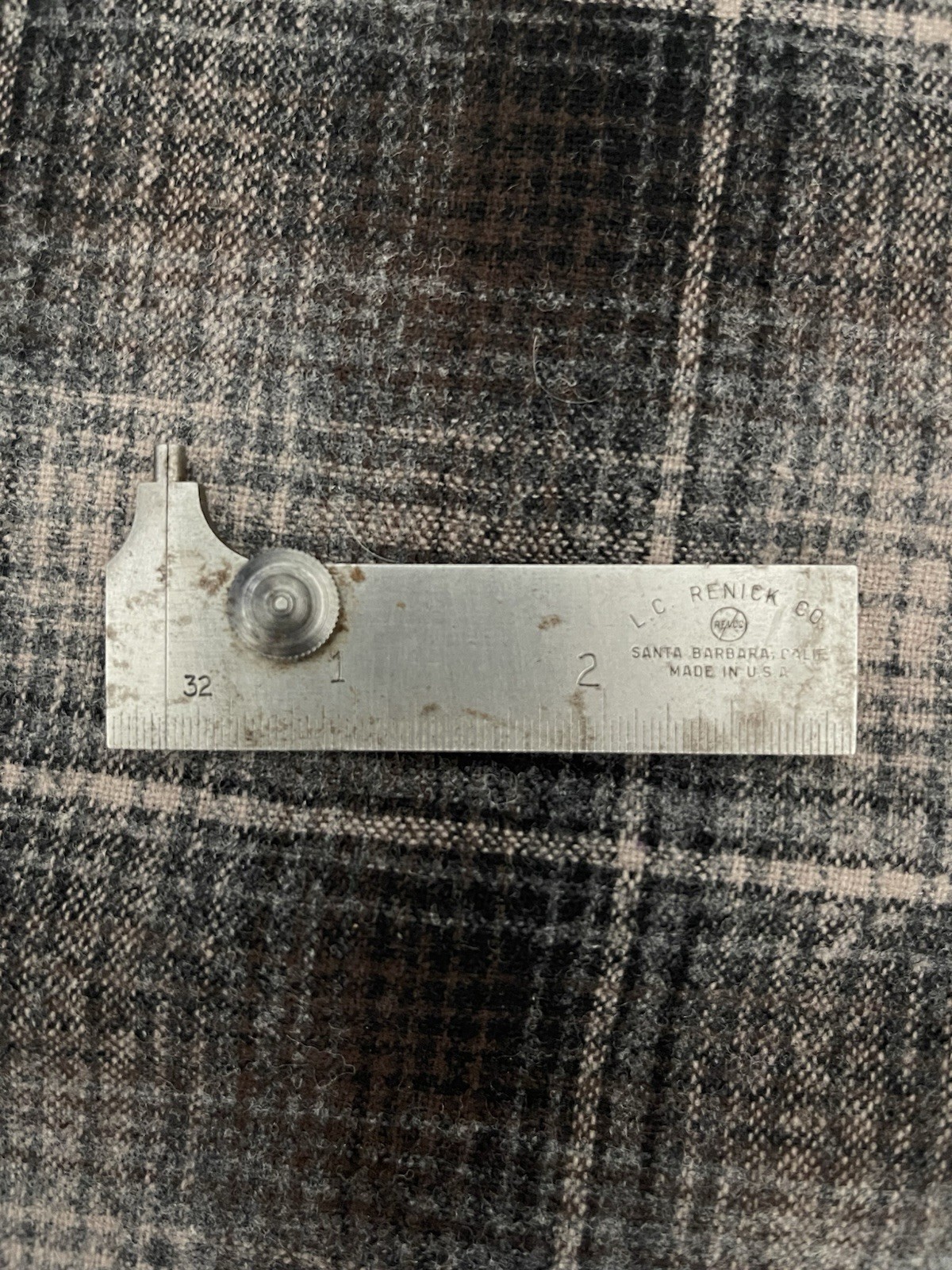 Vintage L.C. Renick Co. Santa Barbara Calif. 3 Inch Pocket Vernier Caliper RARE