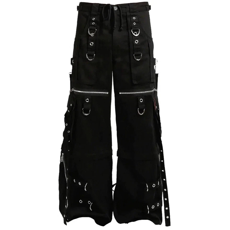 Gothic Black Cotton Punk Rock Emo Trip Pants