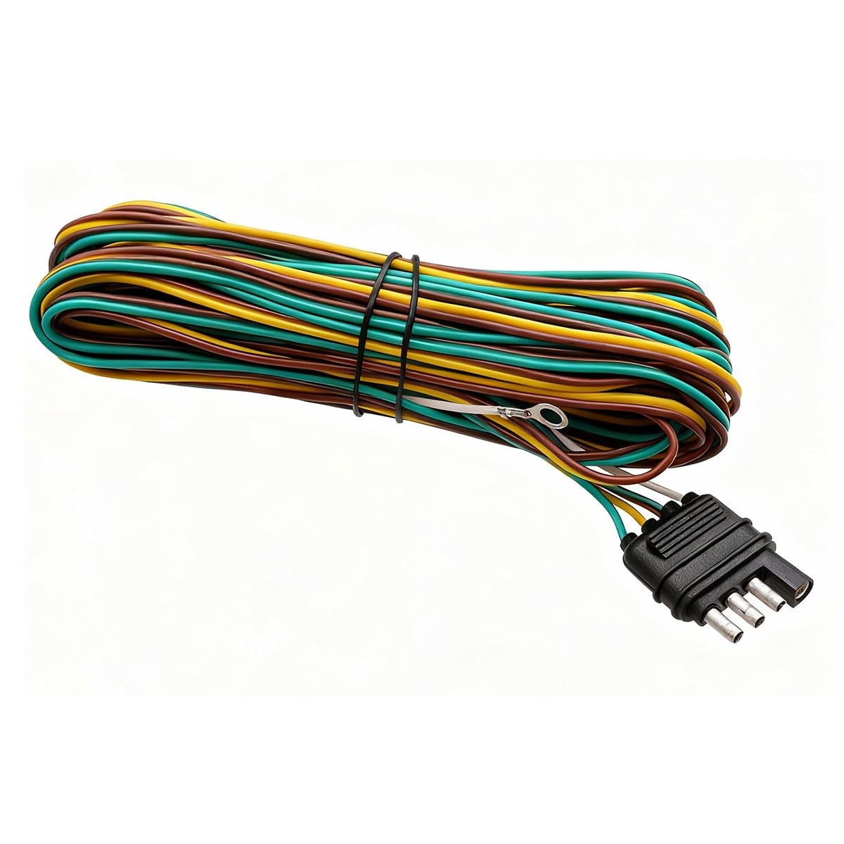 25ft 4 Wire 4-Flat Trailer Light Wiring Harness Extension Kit, Trailer Wiring Ha