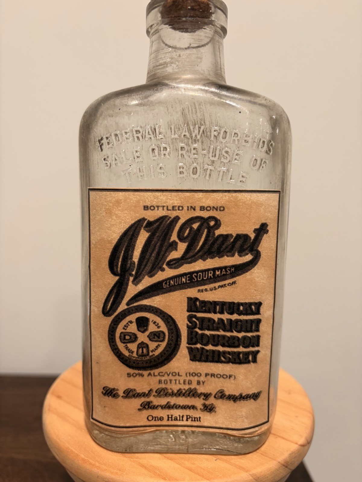 Vintage Dant Whiskey Flask 1/2 Pint Size