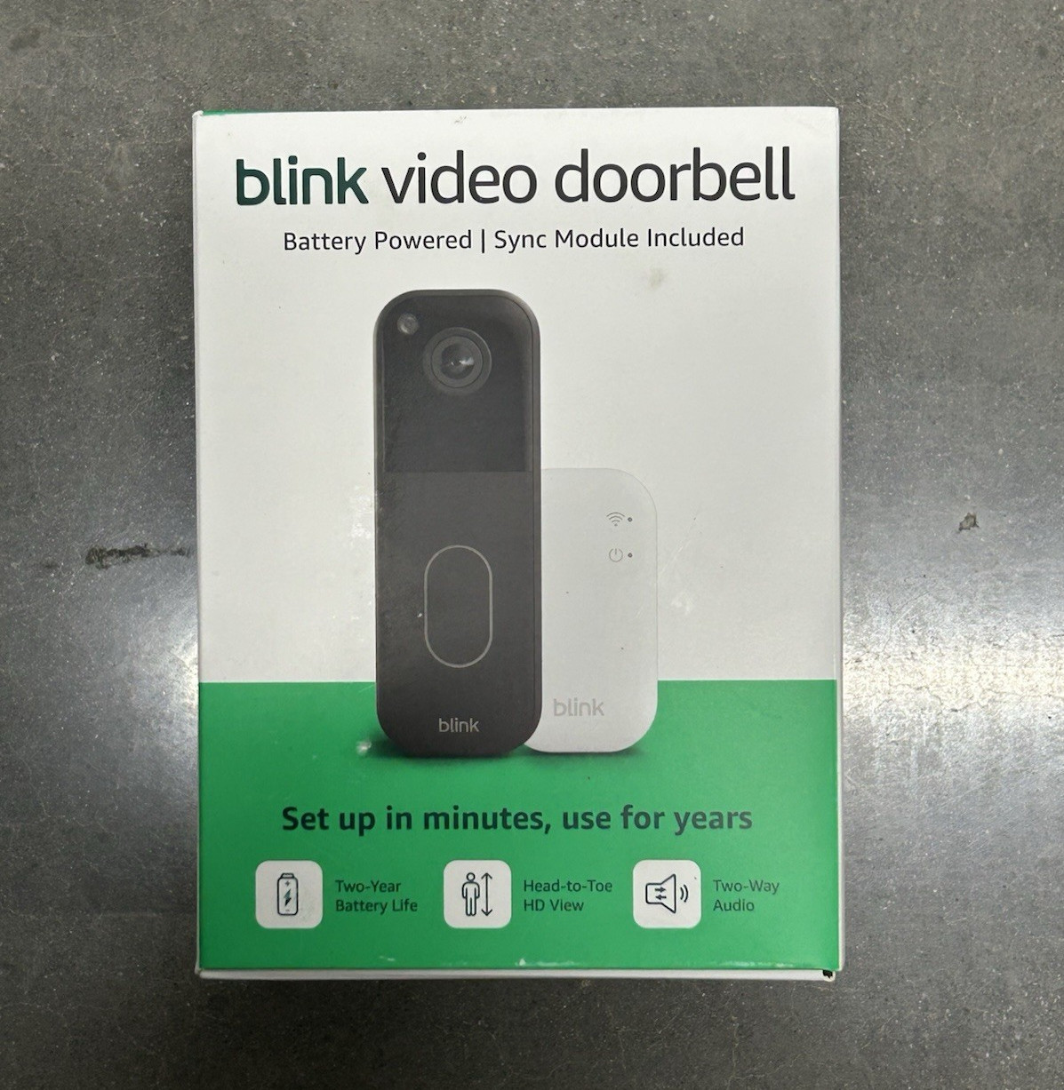 Blink Video Doorbell 2nd Gen Battery Powered w/ Sync Module, Alexa, Night
