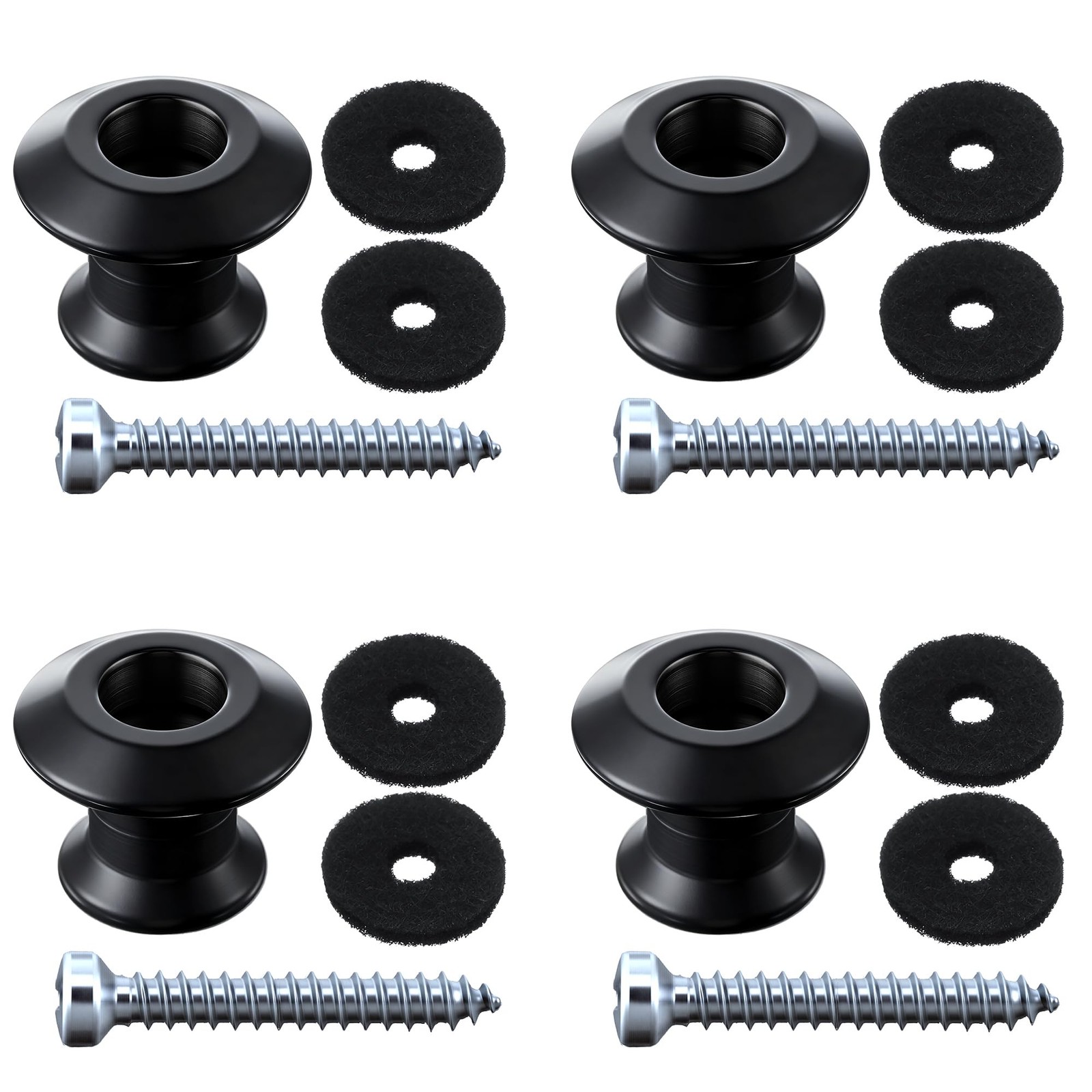 4 Set Guitar Strap Button Compatible Dunlop Straplok Dual Design 360° Rotating