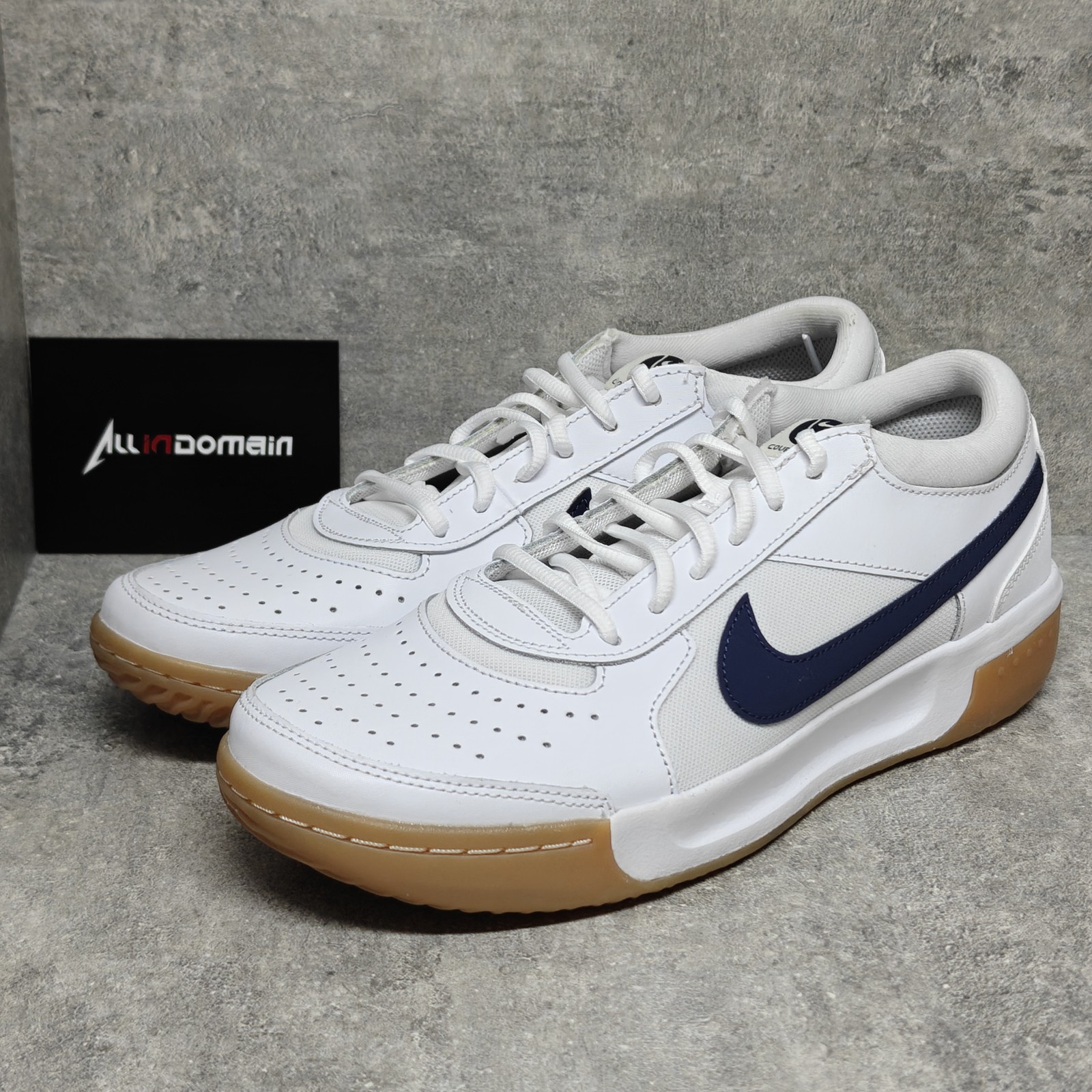 Level SS/New -  NikeCourt Zoom Lite 3 White Midnight Navy Gum - DV3258-102