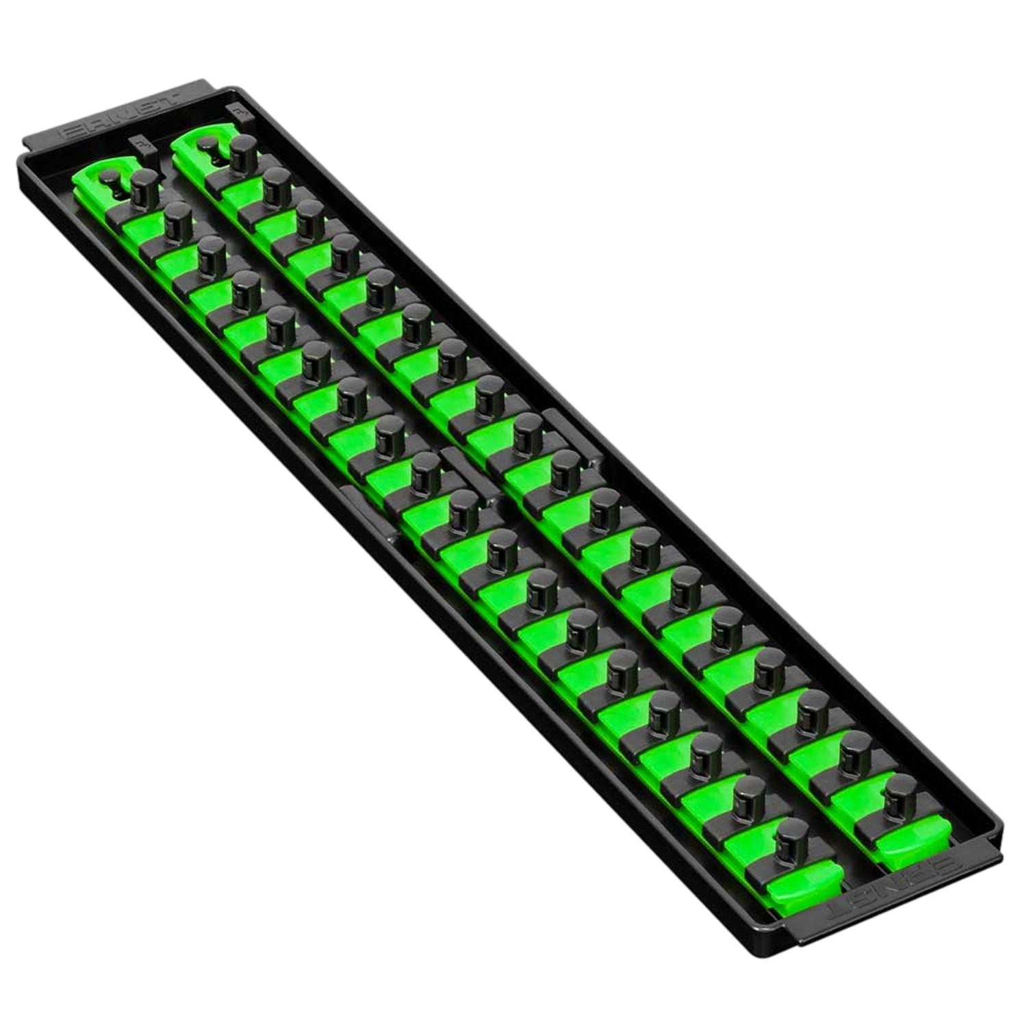 Ernst 8485 3/8" 2-Rail Socket Boss Storage Organiser Twist Lock 18” Green